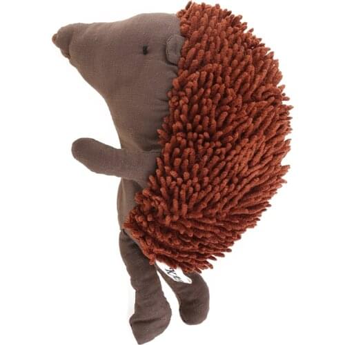 Nordic Forest Animal Linen Hedgehog Doll Pillow Stuffed Plush Toys Home Decor B36E