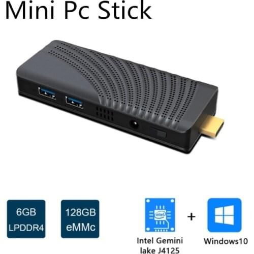 Mini Pc Stick Windows 10 Intel Celeron J4125 LPDDR4 6GB 128GB 1000M LAN Bluetooth 4K Mini Office Computer