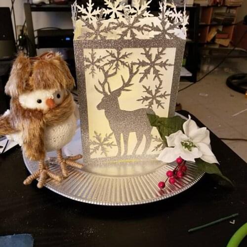 MISS VINTAGE Christmas Deer Lantern Metal Cutting Dies Stencil For DIY Scrapbooking Embossing Paper Cards Making Craft Dies Cut