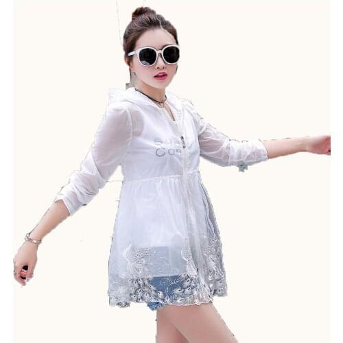 Fashion Clothing Long Sleeve S-XL Shirt Summer sunscreen coat sun protection loose jacket Short Thin women Casual Sunscreen coat