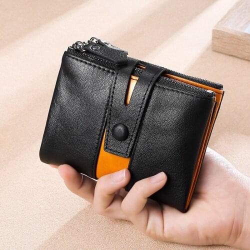 New Genuine Leather Men Wallet Card Holder Multi-function Male Walet Pocket Retro Purse High Quality Business Hasp Man Wallet 45