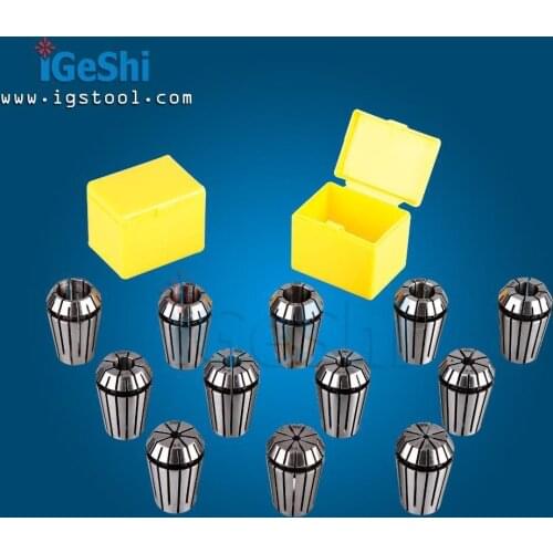 High precision 0.005mm-0.008mm 12pcs ER20 Collet Set Range from 2mm to 13 mm ER20 collet chuck for CNC Milling lathe