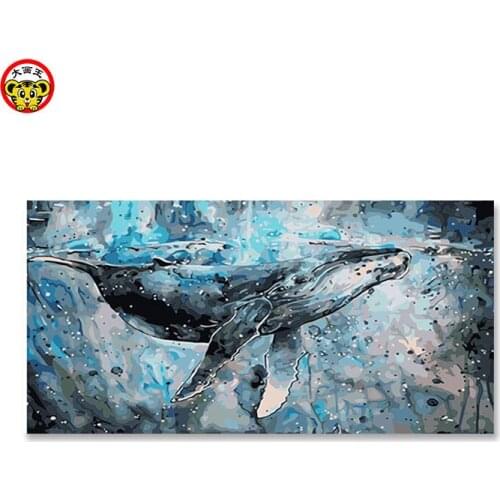 Painting by numbers art paint by number The whale diy digital paint painting their own painted on the painted color number hang