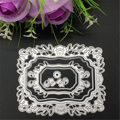 Flower Frame Set Metal Cutting Dies Stencil Scrapbooking Photo Album Card Paper Embossing Craft DIY