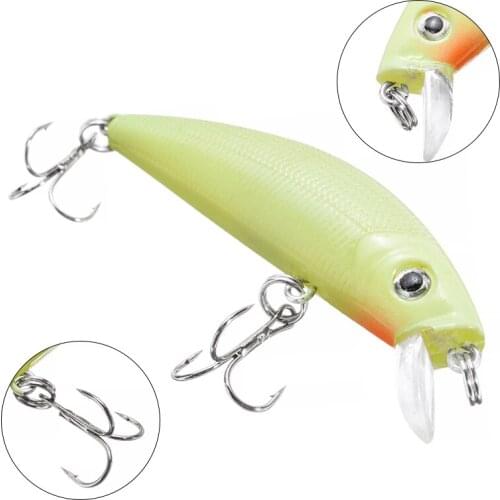 New Arrival 3D Luminous Night Minnow Fishing Lure Plastic Bait Artificial Crankbait Hook Fishing Tackle Fish Crank Bait Hooks