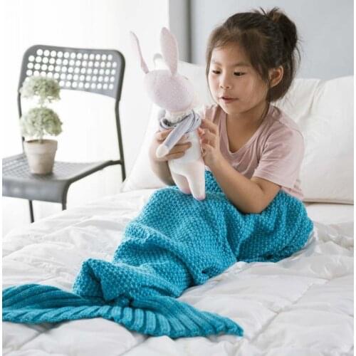 Wholesale Baby Fish Tail Blanket Infant Knitted Blanket Kids Sofa Blanket Children Mermaid blanket Cartoon Casual blanket