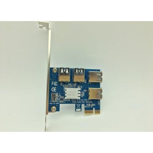 PCI-E 1X to External 4 PCI-e slots Riser Card PCIe 1 to 4 PCI express 16X Adapter PCIe Port Multiplier Card for Bitcoin Miner