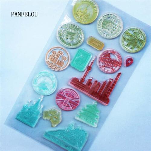PANFELOU City travel Transparent Silicone Rubber Clear Stamps cartoon for Scrapbooking/DIY Easter wedding album