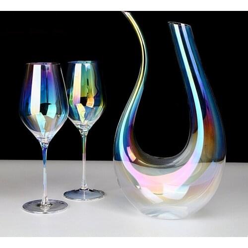 Crystal colored wineglass cup glass globet for home party drinkware champagne glasses wine globet Bar Hotel party Drinkware