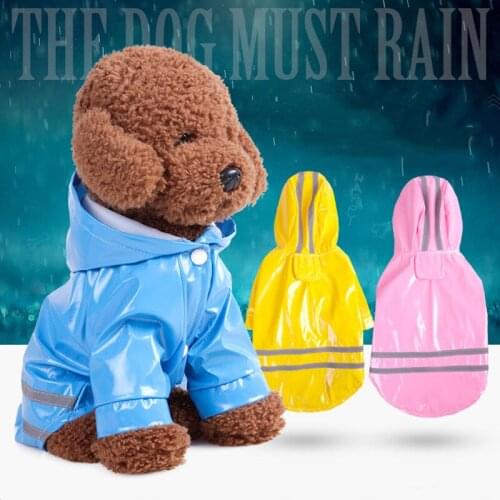 Reflective Pet Dog Raincoat Waterproof Puppy Cat PU Hoodie Rain Coat Jacket Outdoor Dog Clothes for Small large Dogs Costumes