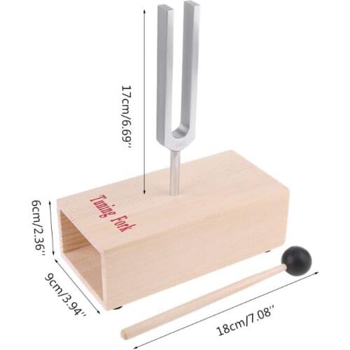 Aluminum Alloy Tuning Forks 440Hz for physics experiment w Mallet & Wood Bases 875F