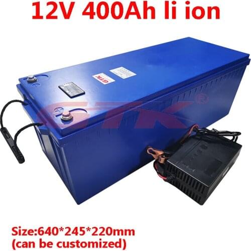High capacity 12V 400Ah Li-polymer Battery 12.6v li ion battery with inverter for camper Solar powered RV/motor home+charger