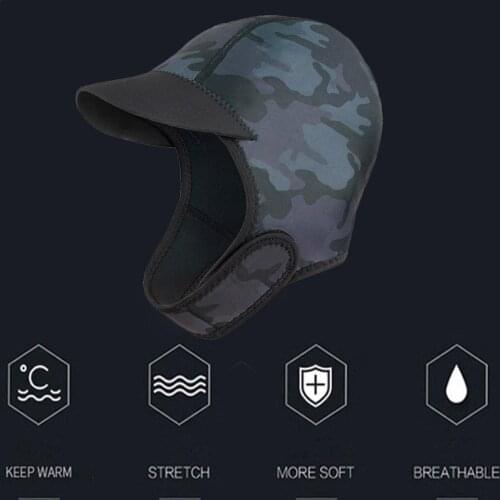 Womens Mens Neoprene 2mm Wetsuit Hood Brim Sun Hat UV Sun Protection Cap For Surfing Winter Swimming Diving Kayak Rafting Canoe