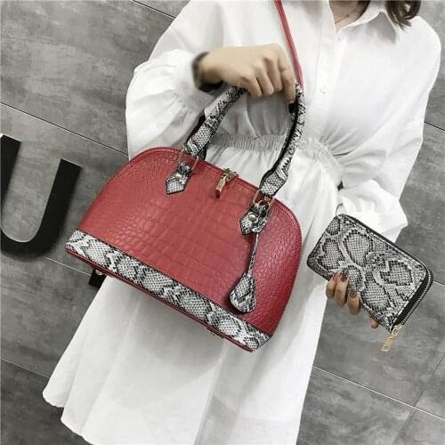 Women Handbags Fashion Serpentine Shoulder Bag Shell Top-Handle Wallet Large Capacity Hot Sale Luxury Designer