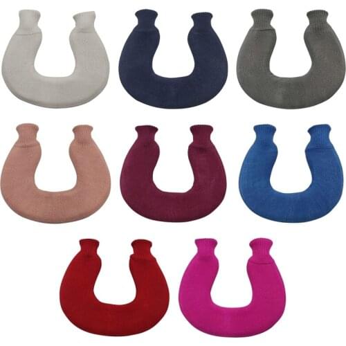 1L Thickened Neck and Shoulder Rubber Hot Water Bottle With Knit Cover,U Shaped,Ease Pain and Relax Muscles,Great Gift for K0AB