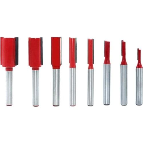 1pc 1/4" Shank 6.35mm Blade Double Flutes Straight Bit Woodworking Cutter Tool Carving Trimming Router Bit MC01011