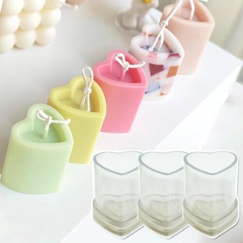 1Pcs Candle Molds Acrylic Plastic Heart Columnar Candle Making Molds Aromatherapy Candle Crafts Diy Material