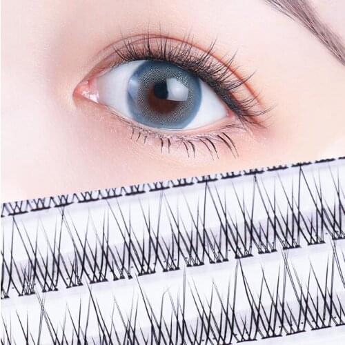 30Set/lot Fish Tail False Eyelash Segment Single Cluster A Grafting Fairy Hair Dovetail Thick Version Long Natural Style HA2300