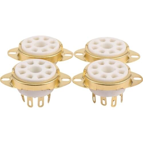 4PC 8 Pin Ceramic Socket Tube Top Vacuum Octal Value For KT88 EL34 6V6 6650 274B