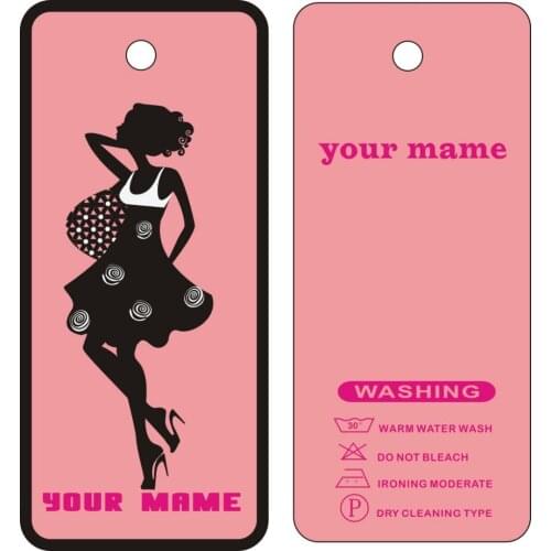500PCS custom women clothes tags ,can print your logo on tags can change the name and color 300gsm Paper J11