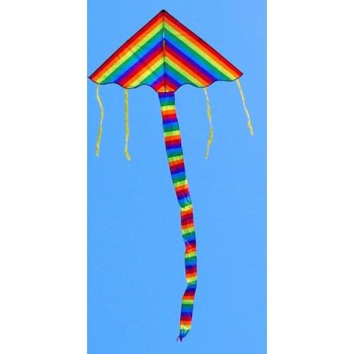 Free shipping large rainbow kites flying 10pcs/lot delta kites line ripstop nylon kites toys for children parafoil bird resin