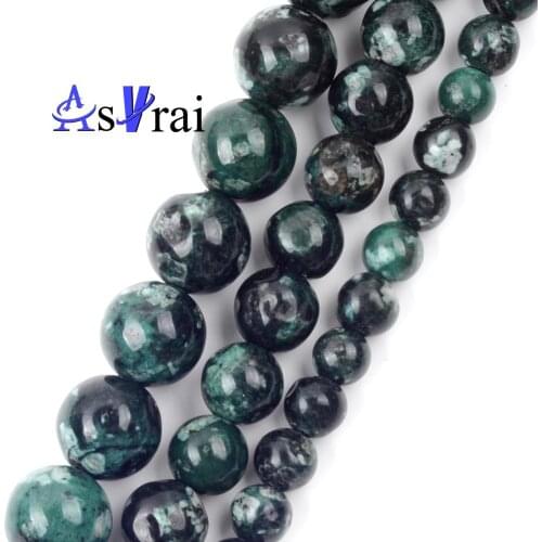 Green Cherry Blossom Agates 6 8 10mm Round Loose Spacer Beads For Jewelry Making DIY Natural Stone Beads Bracelet Necklace Charm