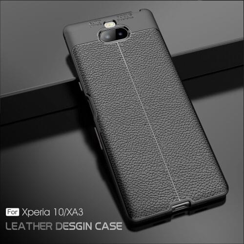 For Sony Xperia 10 I3113 I3123 I4113 I4193 Case Matte Hybrid Armor Leather Texture Soft Silicone TPU Case For Sony 10 Plus I4293