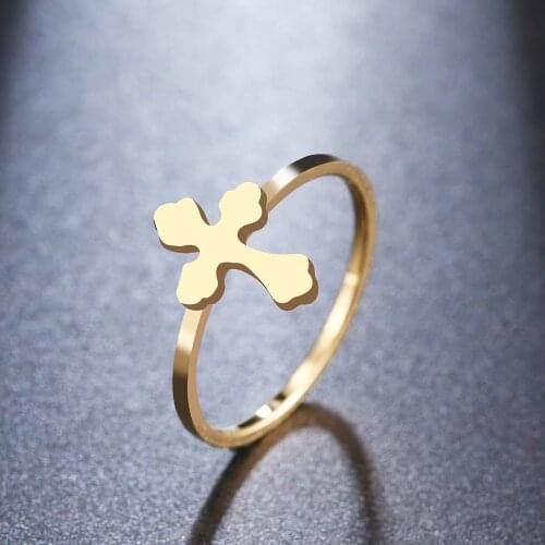 DOTIFI For Women Ring Geometry Cross Welded 316L Stainless Steel Gold and Silver Color Party / Wedding Jewelry