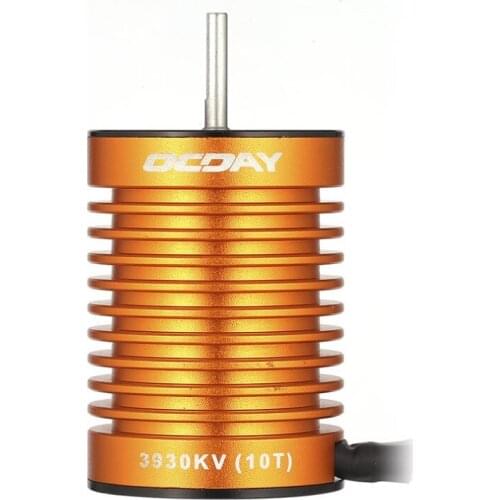 RC Motor Orange Black 1:10 9T 4370KV 10T 3930KV 4P Sensorless Brushless Motor CNC for 1/10 RC Car