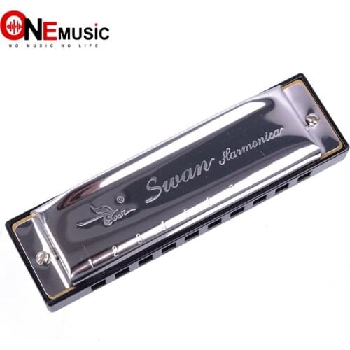 SWAN Harmonica BLUES SW1020-1 10 Hole C tone harmonica with case Brass stainless steel