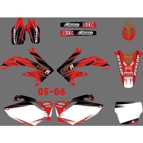 H2CNC GRAPHICS & BACKGROUNDS DECAL STICKERS Kit for Honda CRF450 CRF450R 2005 2006 CRF 450 450R