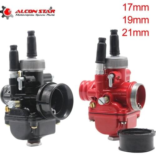 Alconstar- Black/Red 2 Stroke Motorcycle PHBG Racing 17mm 19mm 21mm Carburetor Carb Fit 50cc-100cc Scooter Moped GY6 BWS125 XMAX