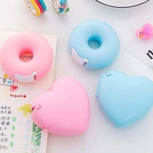 Candy Color Masking Tape Cutter Design Of Love Heart/Donut Shape Washi Tape Cutter Office Tape Dispenser School Supply