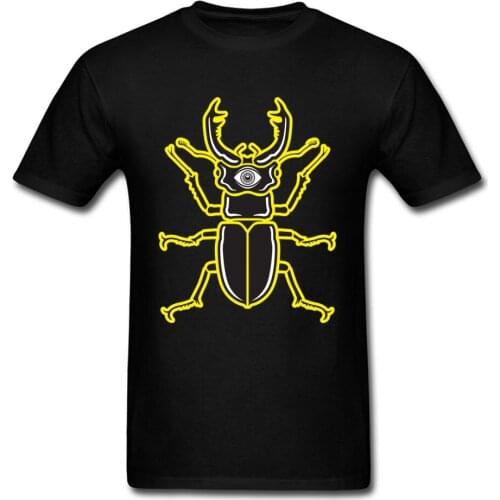 Brand New Nightmare Beetle Tee Shirts Men Black T-shirt Short Sleeve Large Size Tops Unique Cartoon Insect Customized