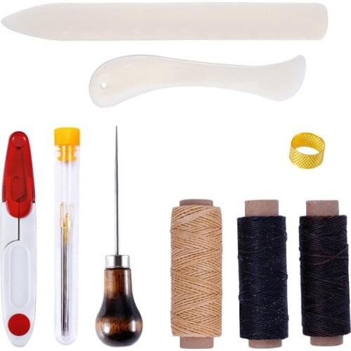DIY Leather Craft Tool Set Kit Hand Sewing Stitching Punch Carving Work Saddle punching Cutting tool Shoemaker Repair Tool