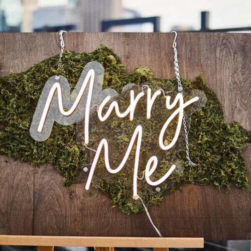 OHANEONK Custom Name Logo Led Marry Me Neon Light Sign tor Wedding Decoration Bedroom Home Wall Decor Marriage Party Gift