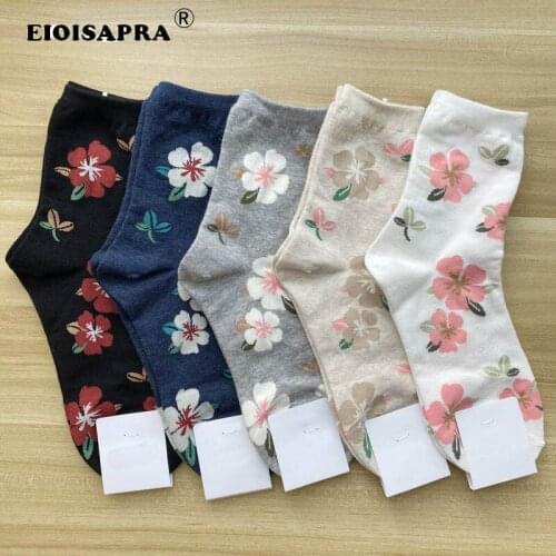 [EIOISAPRA]New Product Korean Style Women Socks Fashion Harajuku Romantic Flowers Cotton Socks Casual Warmer Calcetines Mujer