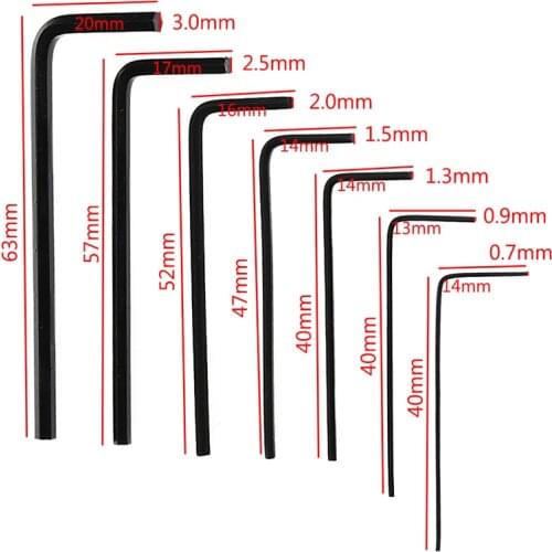 New 7Pcs 0.7mm-3mm Mini Hexagon Hex Allen Key Set Wrench Screwdriver Tool Kit Q84D