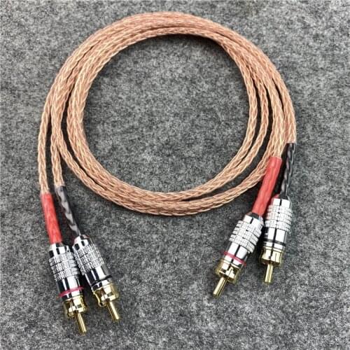 OCC Silver Plated 8 Strands RCA Cable DVD CD Plyaer Amplifier HiFi Audio Line