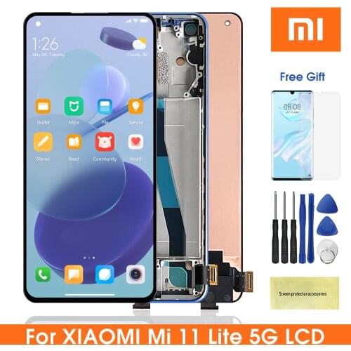 6.26'' Original Lcd For Xiaomi Mi 11 Lite LCD Display Touch Screen Digitizer Assembly Part For Xiaomi Mi 11 Lite 5G M2101K9AG
