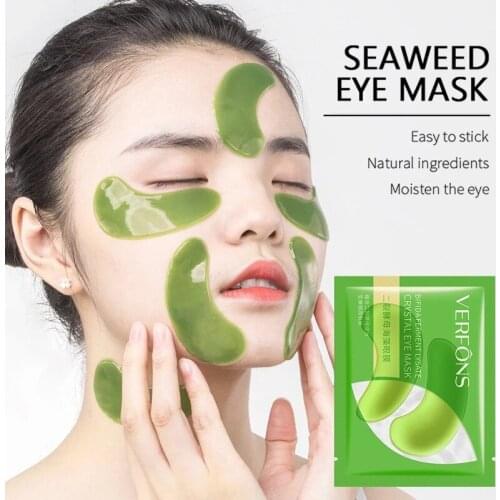 5pcs Yeast Seaweed Eye Mask Collagen Eye Patches Moisturizing Hydrating Soothing Gold Anti-Wrinkle Anti Aging Skin Care