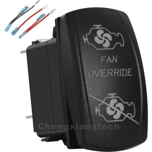 Fan Override Red Led 12v/24v Toggle Rocker Switch 5 Pins SPST ON/OFF + Jumper Wires Set For Car Boat Truck Waterproof