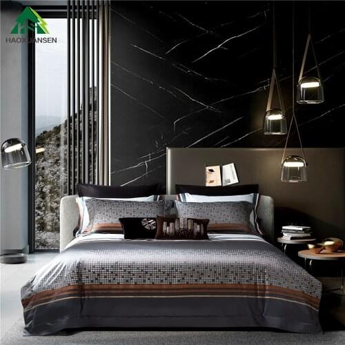 Modern Color Gradient Small Square Lattice Design Bedding Sets 4Pcs Yarn Dyed Jacquard BedLinens Duvet Cover Pillowcase Bedsheet