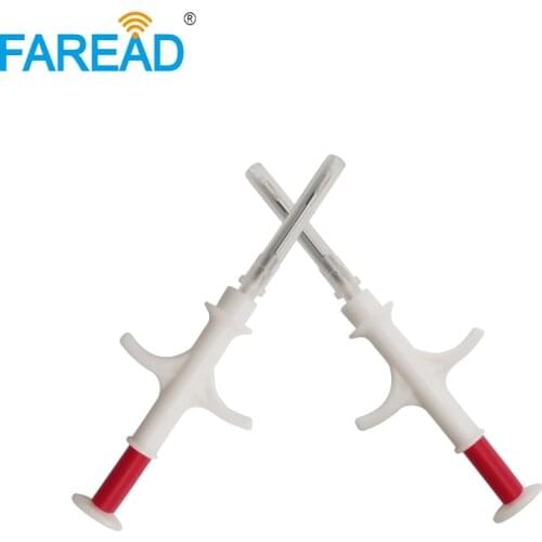 X300pcs/lot microchip injector RFID 2.12*12mm FDX-B Animal dogs cat ID bio-glass tube syringe micro chip