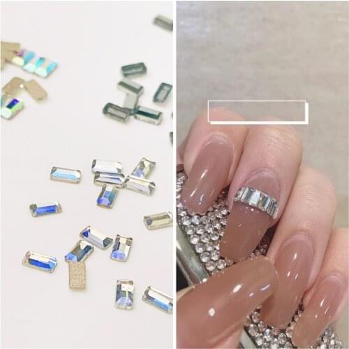 20Pcs 1.9mmX3.7mm Crystal Glass Nails Art Rhinestones For 3D Nail Art Rhinestones Decoration Gems