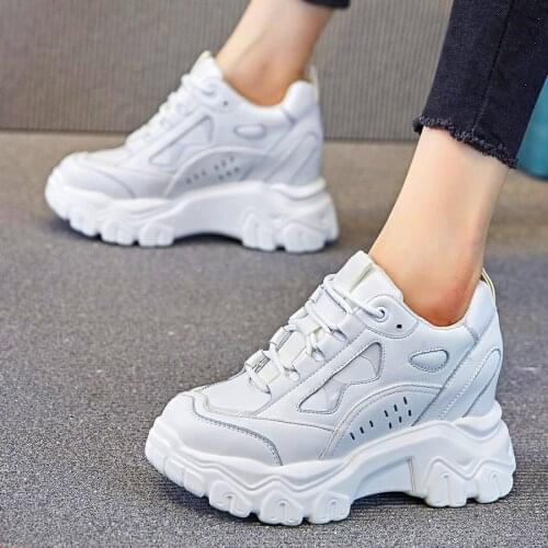 Platform Shoe Womens Genuine Leather Ankle Boots Wedge High Heel Round Toe Lace up Oxfords Comfort Shoes Goth 34 35 36 37 38 39