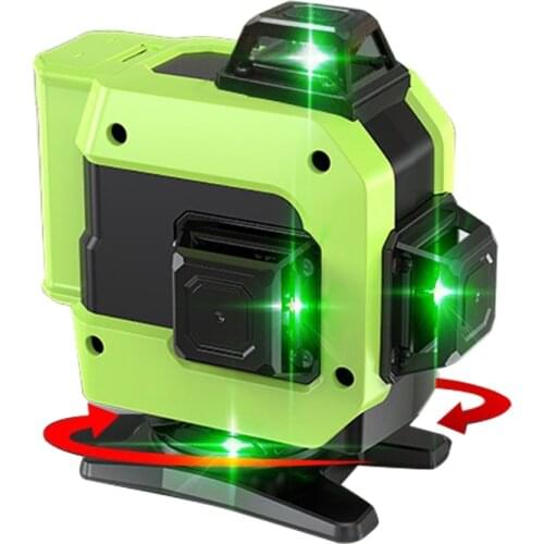 16/12 Lines 4/3D Laser Level 360 Rotatable Base Horizontal and Vertical Cross Green Laser Adjustable Self-leveling Laser Level