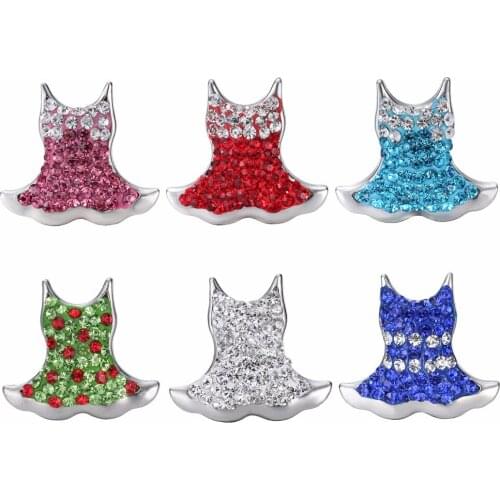 Snap Jewelry 5PCS "Skirt" Shaped snap button charms Fit Snap Button Bracelet and Button Pendant Delicate LSSN05*5