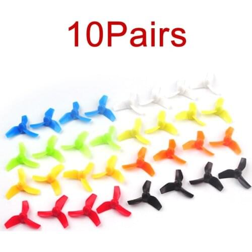 10Pairs 31mm 3 Blades Mini Propeller 615 716 0.8mm Shaft Micro Motor Paddle Parts for RC Racing FPV Inductrix Tiny 6X Whoop