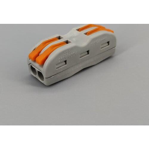 10pcs 2 Pin Universal compact wire wiring connector conductor terminal block with lever Splitter 32A